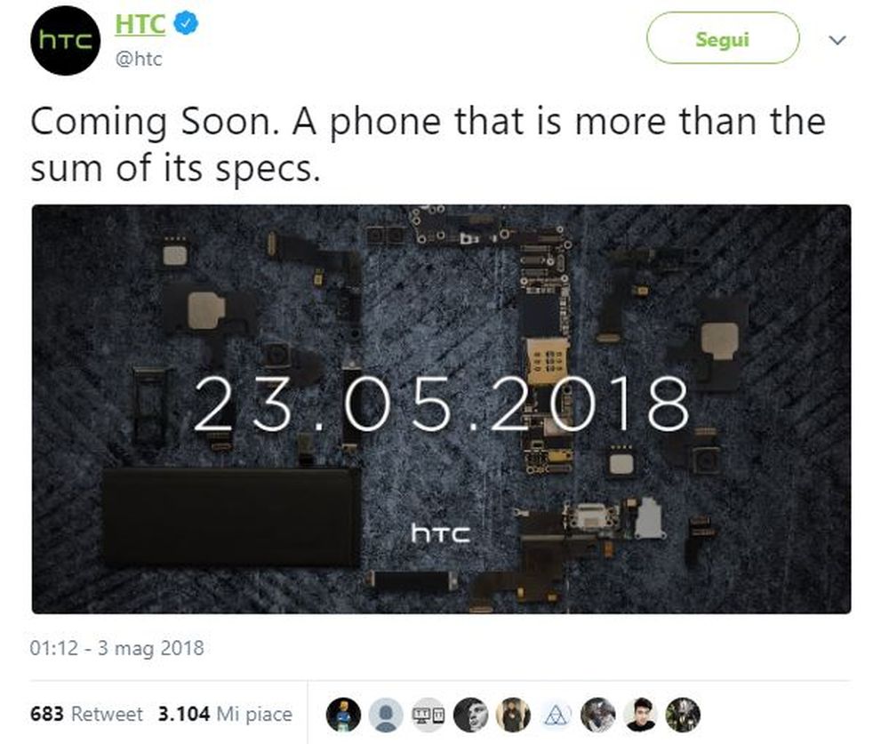 HTC U12+ tweet